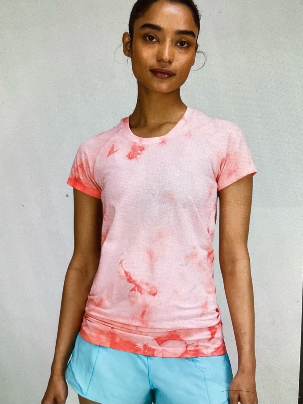 Lululemon Swiftly Tech Short Sleeve in Marble Dye Raspberry Cream
